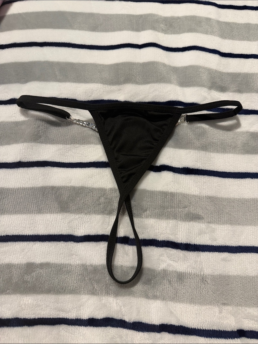 Black Women's Minimal String Bikini Bottom excellent condition